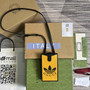 adidas x Gucci phone case 702203 Off-black and yellow leather