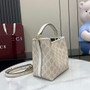 Gucci GG Emblem small bucket bag 815118 in white fabric