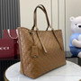 Gucci GG Emblem large tote bag 847455 in Brown GG leather