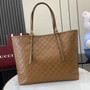 Gucci GG Emblem large tote bag 847455 in Brown GG leather