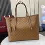 Gucci GG Emblem large tote bag 847455 in Brown GG leather