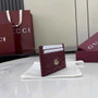 Gucci GG Marmont card case �?43127 in wine red leather
