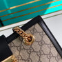 Gucci 498156 Padlock small GG shoulder bag Black leather