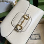 Gucci �?03848 Horsebit 1955 top handle bag White leather