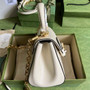 Gucci �?03848 Horsebit 1955 top handle bag White leather