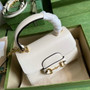 Gucci �?03848 Horsebit 1955 top handle bag White leather