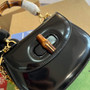 Gucci 686864 Bamboo 1947 mini top handle bag Black patent leather