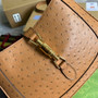 Gucci ‎636709 Jackie 1961 small shoulder bag ostrich brown leather - Default Title - View 6