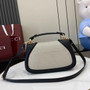 Gucci Blondie small top handle bag in beige cotton black leather 815714