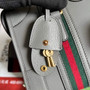 Gucci 715772 Small top handle bag with Double G Gray leather