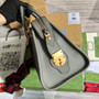 Gucci 715772 Small top handle bag with Double G Gray leather