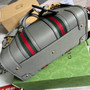 Gucci 715772 Small top handle bag with Double G Gray leather