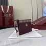 Gucci GG Marmont card case in Rosso Ancora red and beige leather ‎837966 - Default Title - View 2