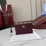 Gucci GG Marmont card case in Rosso Ancora red and beige leather �?37966