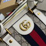Gucci 724642 Savoy small duffle bag White and Beige GG Supreme canvas