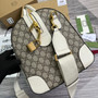 Gucci 724642 Savoy small duffle bag White and Beige GG Supreme canvas