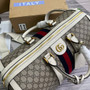 Gucci 724642 Savoy small duffle bag White and Beige GG Supreme canvas