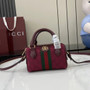 Gucci Ophidia mini boston bag, ‎781490 GG Supreme canvas - Red - View 4