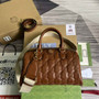 Gucci ‎�?02242 GG Matelassé leather medium bag light brown