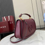 Gucci Blondie medium top handle bag 815716 in wine red leather