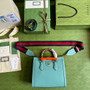 Gucci 702721 Diana Small Tote Bag Blue Leather