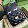 Gucci Deco mini shoulder bag in black leather 741457