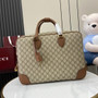 Gucci GG Emblem medium briefcase 821149  in beige fabric