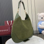 Gucci B large shoulder bag, 815924 in dark green GG suede