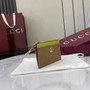Gucci GG Marmont zip key pouch 837966 in dark beige and yellow