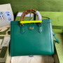 Gucci 655658 Diana medium top handle bag Green leather - Default Title - View 1