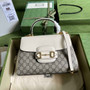 Gucci 702049 Horsebit 1955 medium bag in beige GG leather