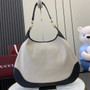 Gucci B Large shoulder bag, 815924 in natural canvas black leather