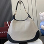 Gucci B Large shoulder bag, 815924 in natural canvas black leather