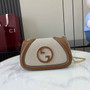 Gucci Blondie mini shoulder bag in cotton canvas brown leather ‎815711 - Default Title - View 1