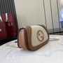 Gucci Blondie mini shoulder bag in cotton canvas brown leather ‎815711 - Default Title - View 2