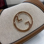 Gucci Blondie mini shoulder bag in cotton canvas brown leather ‎815711 - Default Title - View 7