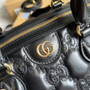 Gucci ‎‎702242 GG Matelassé leather medium bag black - Default Title - View 5