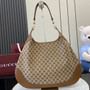 Gucci B large shoulder bag, 815924 in beige and dark brown