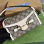 Gucci ‎699296 Horsebit 1955 mini bag white GG Supreme canvas - Default Title - View 1