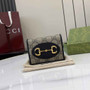 Gucci Horsebit 1955 card case wallet, 621887 in black leather - Default Title - View 1