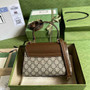 Gucci �?03848 Horsebit 1955 top handle bag Brown gg leather