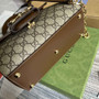 Gucci �?03848 Horsebit 1955 top handle bag Brown gg leather