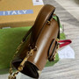 Gucci �?03848 Horsebit 1955 top handle bag Brown gg leather