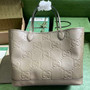 Gucci Jumbo GG large tote bag in taupe leather 726755