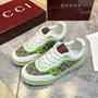 Gucci Re-Web sneaker �?87476 Green and ebony Original GG canvas