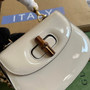 Gucci 686864 Bamboo 1947 mini top handle bag Beige patent leather - Default Title - View 4
