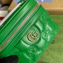 Gucci �?23770 GG Matelassé top handle mini bag green leather