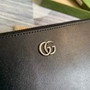 Gucci �?75317 GG Marmont leather pouch black leather silver