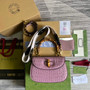 Gucci 675797 Bamboo1947 small top handle bag Crocodile Purple - Default Title - View 2