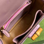 Gucci 675797 Bamboo1947 small top handle bag Crocodile Purple